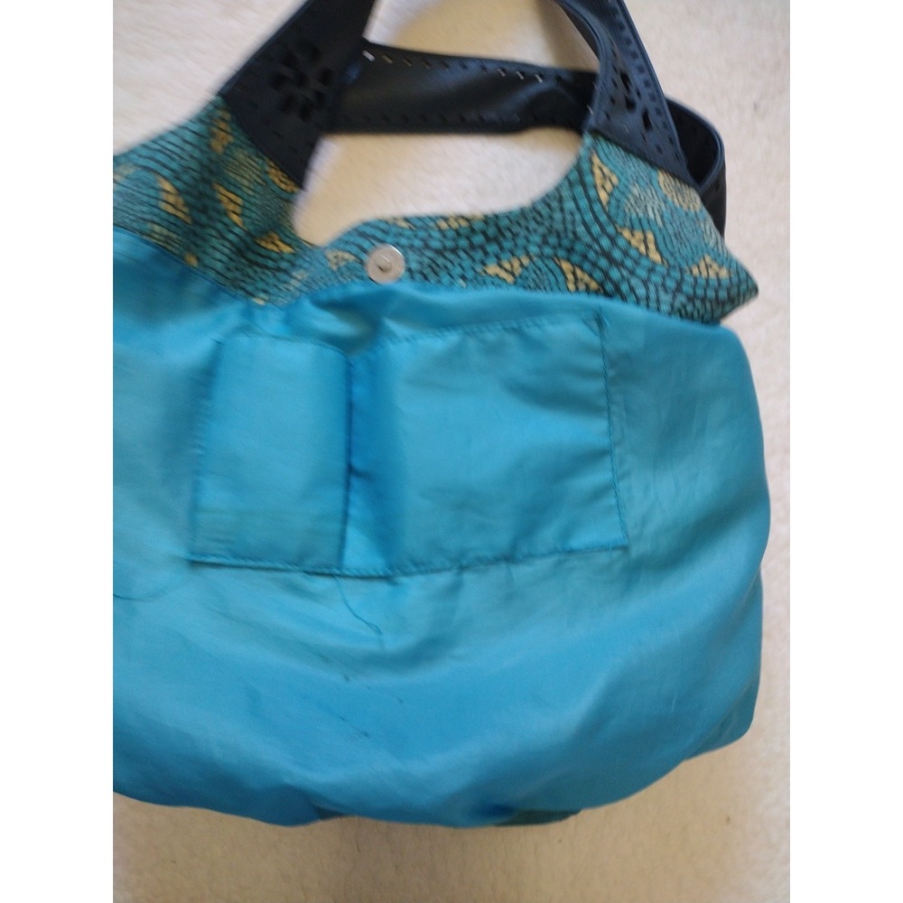 Xhilaration Shoulder Bag Woman's Medium Blue Boho Geometric‎  Faux Leather Strap - Picture 8 of 9